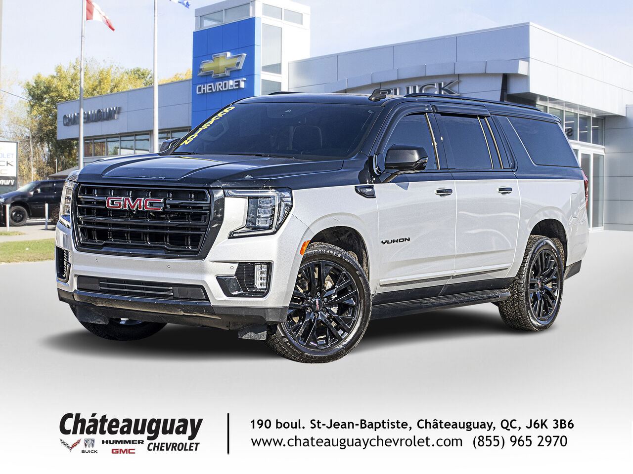 Silver 2023 GMC Yukon XL SLT 4WD SUV / Crossover Four-Wheel Drive Automatic