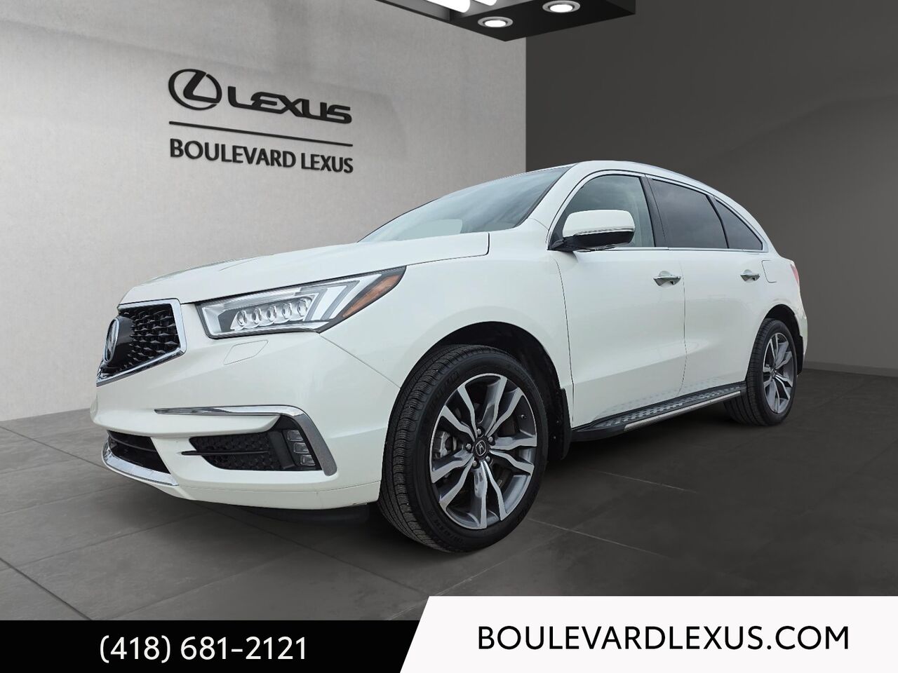 White 2019 Acura MDX SH-AWD with Elite Package SUV / Crossover Automatic