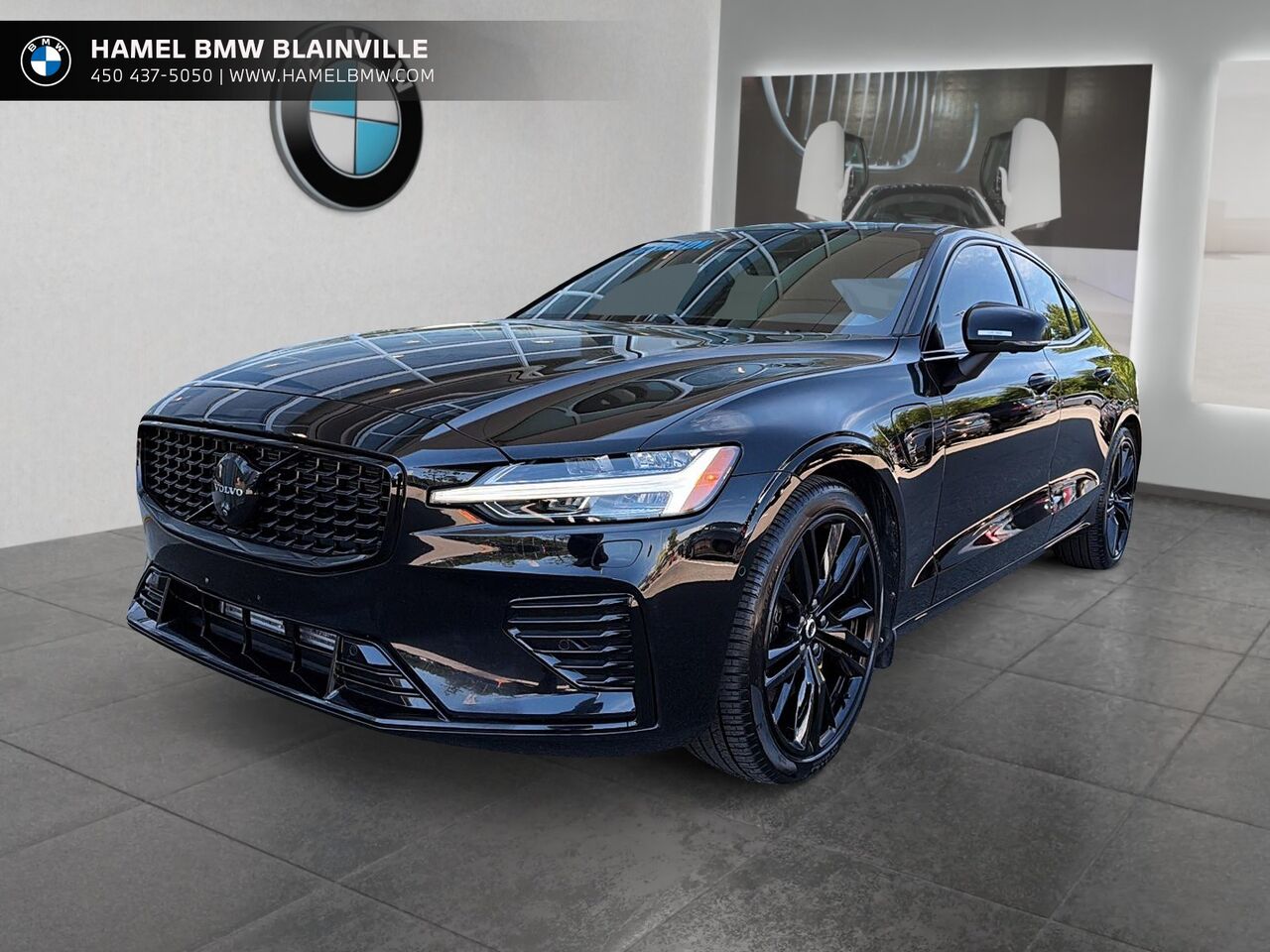 Black 2025 Volvo S60 Recharge T8 Ultra Black Edition eAWD Sedan All-Wheel Drive Automatic