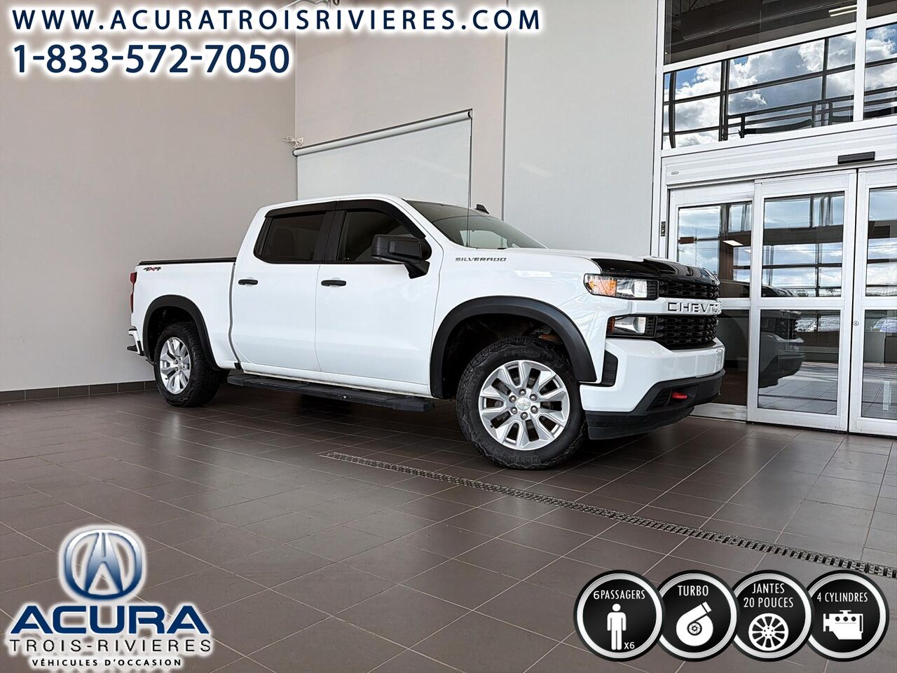 White 2020 Chevrolet Silverado 1500 Pickup Truck Four-Wheel Drive