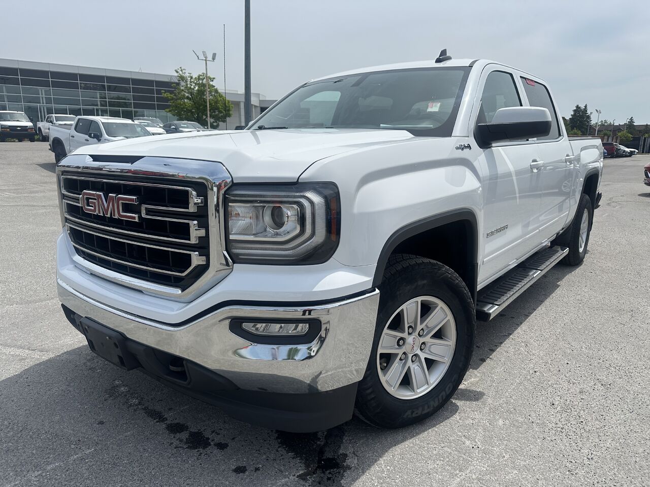 Silver 2018 GMC Sierra 1500 SLE Crew Cab 4WD Pickup Truck Four-Wheel Drive Automatic