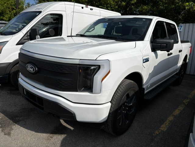 White 2024 Ford F-150 Lightning XLT SuperCrew AWD Pickup Truck All-Wheel Drive Automatic