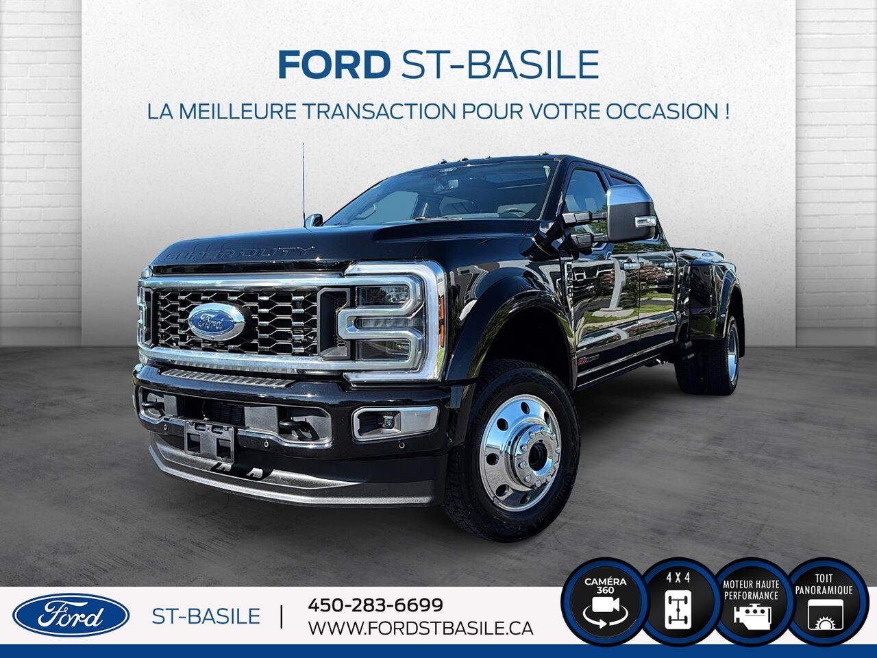 Black 2026 Ford F-450 Super Duty Platinum Crew Cab LB DRW 4WD Pickup Truck Four-Wheel Drive Automatic