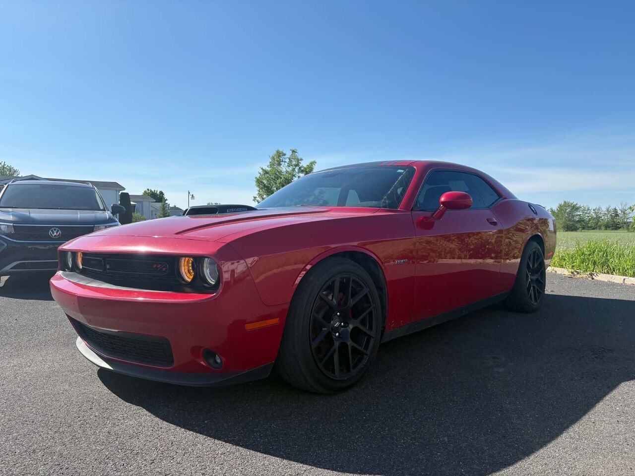 Red 2017 Dodge Challenger R/T Shaker RWD Coupe Rear-Wheel Drive