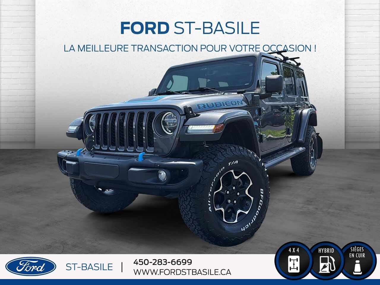 Gray 2021 Jeep Wrangler 4xe Rubicon 4WD SUV / Crossover Four-Wheel Drive Automatic