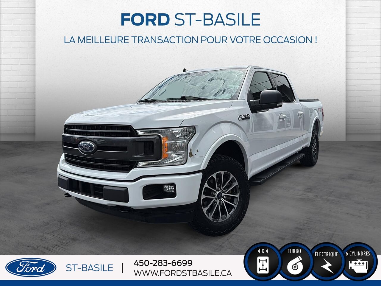 White 2020 Ford F-150 XLT SuperCrew LB 4WD Pickup Truck Four-Wheel Drive Automatic