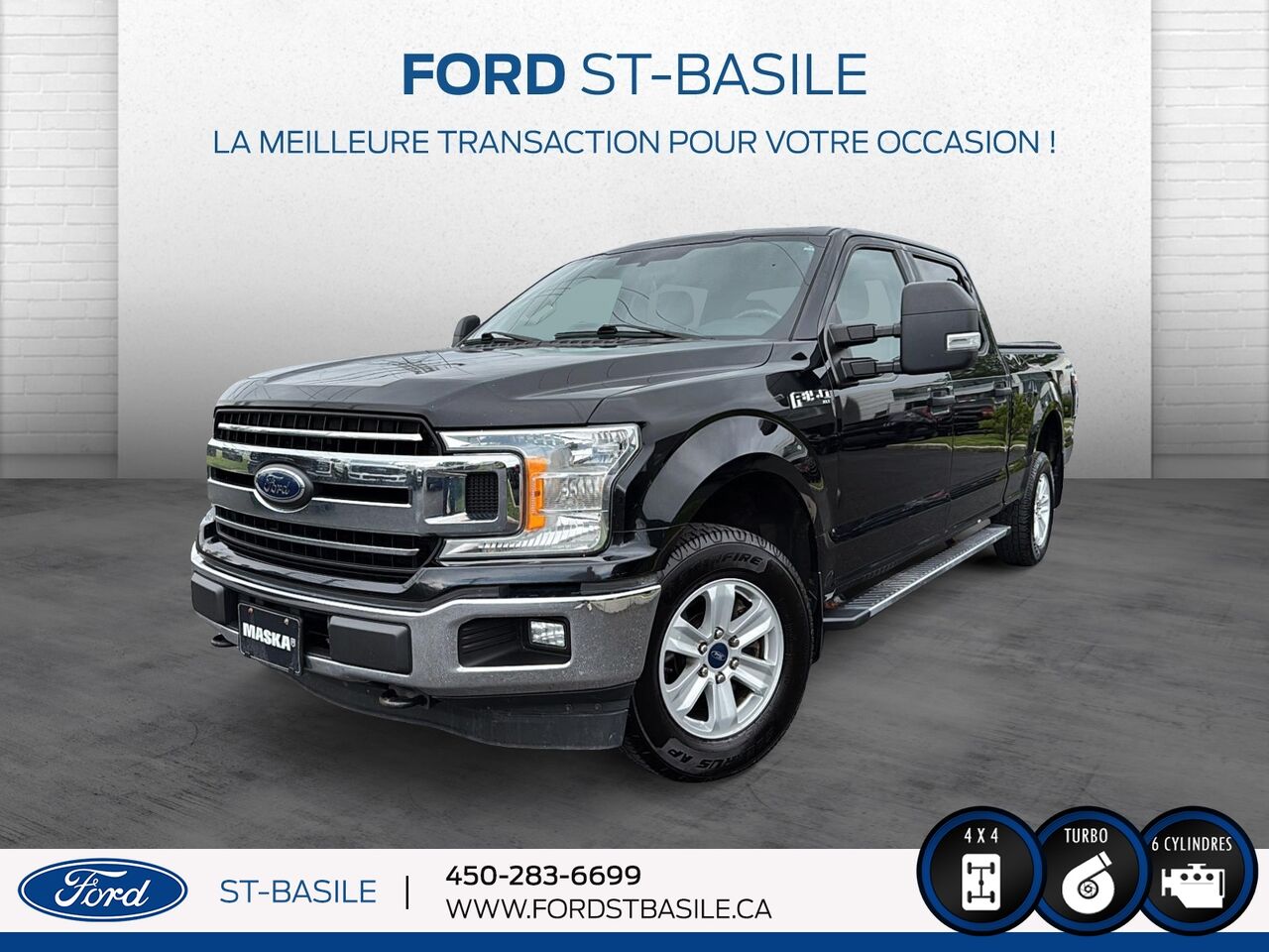 Ford F-150 XLT SuperCrew LB 4WD 2018 Camion Noir Quatre roues motrices Automatique